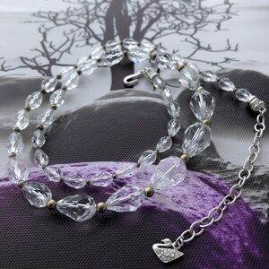 ❤️ Swarovski Elegant Precision Cut Clear Crystal Bougie Necklace Vintage